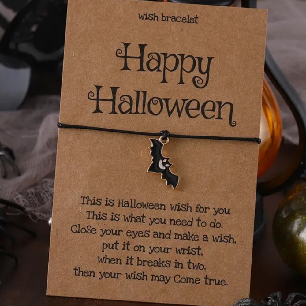 Bat wish bracelet BNWT halloween spooky vampire holiday fall autumn holiday boo
